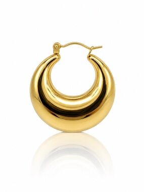 Gold Crescent Hoop Earrings